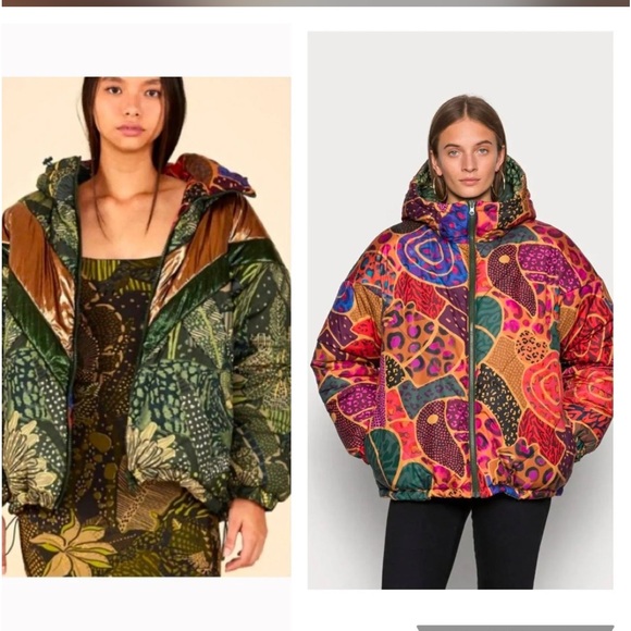 NWT Farm Rio Reversible Puffer Jacket Size S - Picture 2 of 2